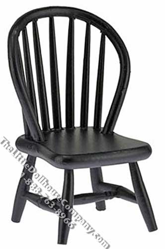 (image for) Miniature Black Windsor Side Chair for Dollhouses