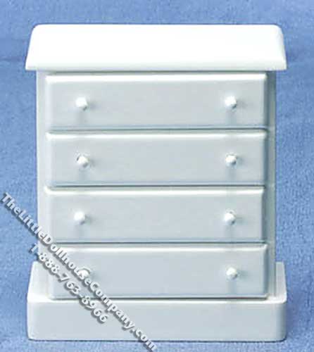 (image for) Miniature White Chest of Drawers for Dollhouses