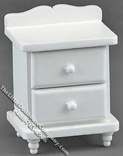 (image for) Miniature White Nightstand for Dollhouses