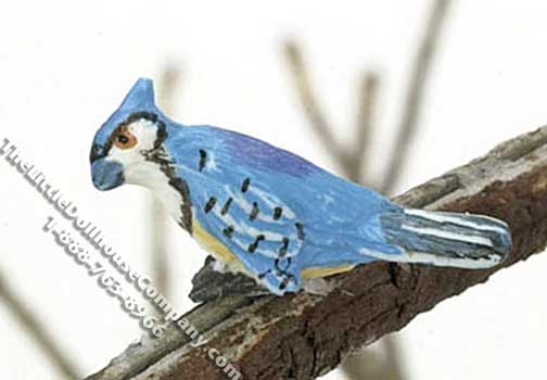 (image for) Miniature Blue Jay for Dollhouses