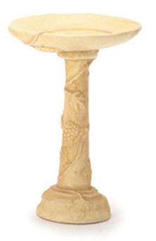 (image for) Miniature Tan Stone Bird Bath for Dollhouses