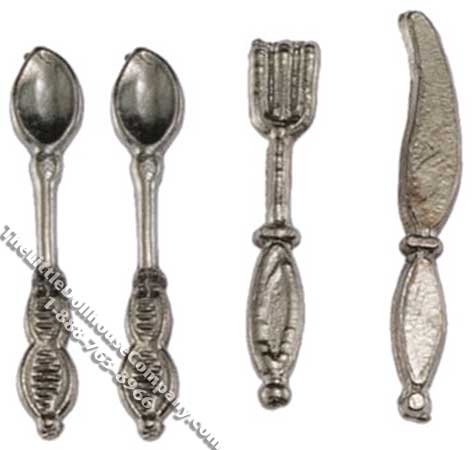 (image for) Miniature 16 Piece Silverware Set for Dollhouses