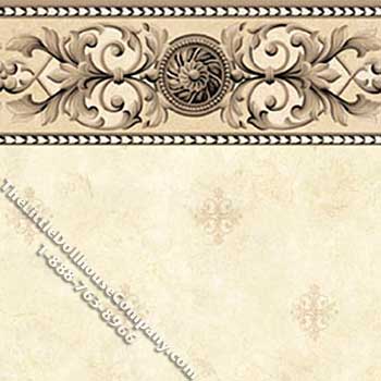 (image for) White Medallion Pattern Miniature Wallpaper for Dollhouses
