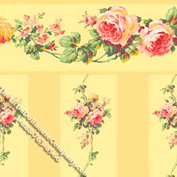 (image for) Melissa Yellow Stripe Pattern Miniature Wallpaper for Dollhouses