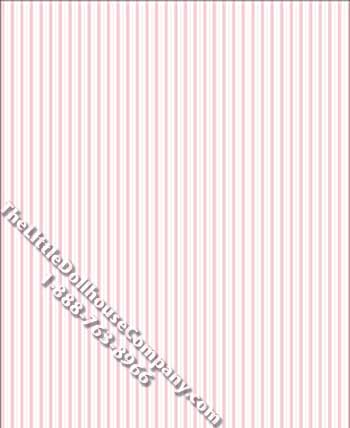 (image for) Pink Stripe Shirt Pattern Miniature Wallpaper for Dollhouses