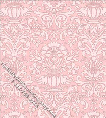 (image for) Pink Annabelle Damask Pattern Miniature Wallpaper for Dollhouses