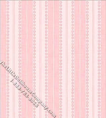 (image for) Pink Annabelle Stripe Pattern Miniature Wallpaper for Dollhouses