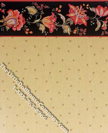 (image for) Hannah Jacobean Pattern Miniature Wallpaper for Dollhouses