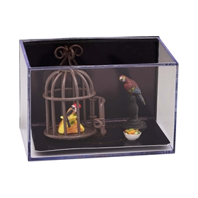 (image for) Miniature Parrot Cage Set for Dollhouses