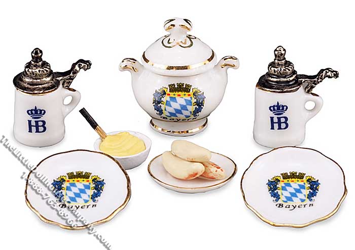 (image for) Miniature Bavarian Lunch Set for Dollhouses