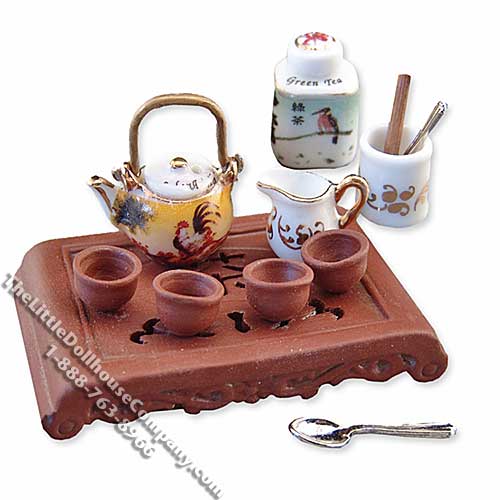 (image for) Dollhouse Scale Model Asian Tea Service