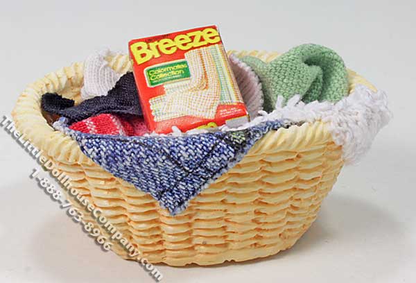 (image for) Miniature Full Laundry Basket for Dollhouses