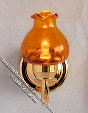 (image for) Miniature Battery Operated Amber Globe Wooster Street Sconce