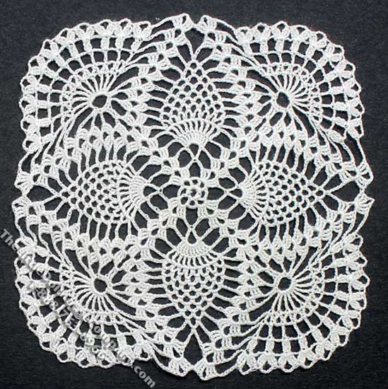 (image for) Miniature Handmade Lace Square Doily for Dollhouses