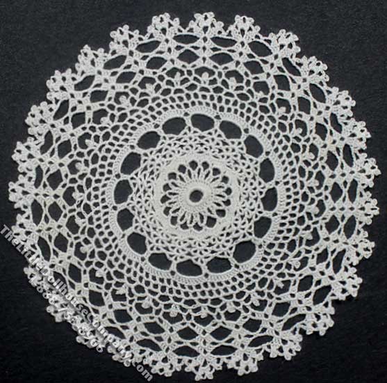 (image for) Miniature Handmade Lace Round Doily for Dollhouses