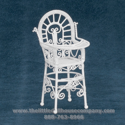 (image for) Miniature White High Chair for Dollhouses