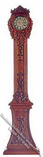 (image for) Miniature Walnut New Hope High Clock for Dollhouses