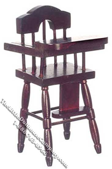 (image for) Miniature Mahogany High Chair for Dollhouses