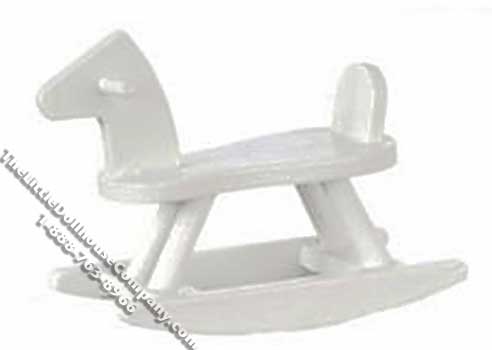 (image for) Miniature White Rocking Horse for Dollhouses