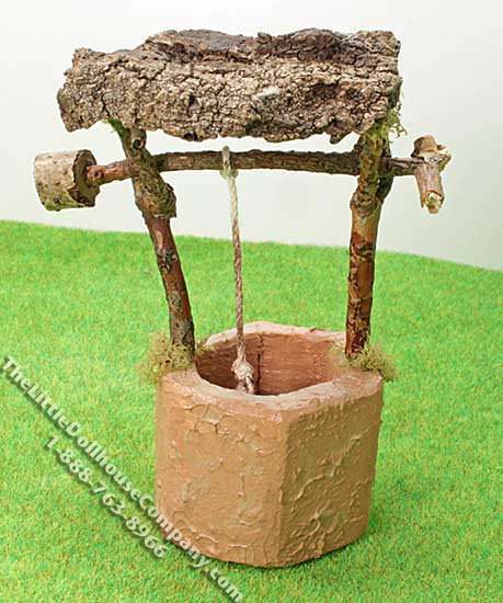 (image for) Miniature Rustic Wooden Well for Dollhouses
