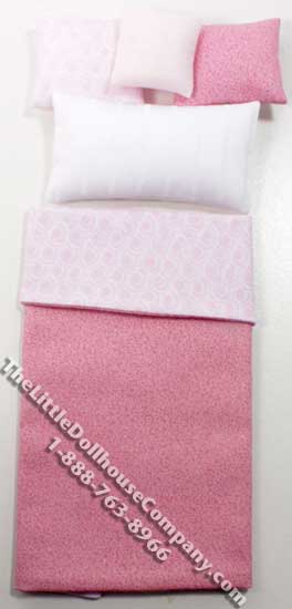 (image for) Miniature Pink Single Bedsheets & Pillows by Designs by Janet