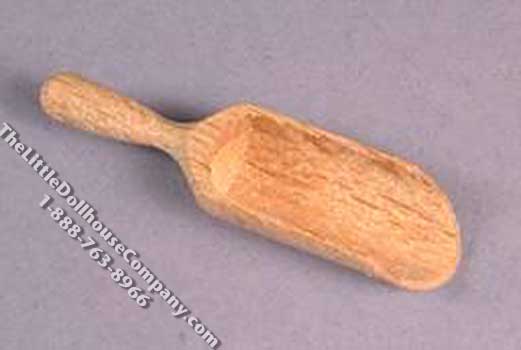 (image for) Miniature Wooden Open-End Flour Scoop for Dollhouses