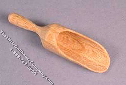 (image for) Miniature Wooden Closed-End Flour Scoop for Dollhouses