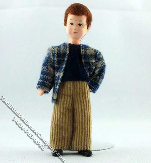 (image for) 1/2 scale Fred Flexible Boy Doll by Erna Meyer for Dollhouses