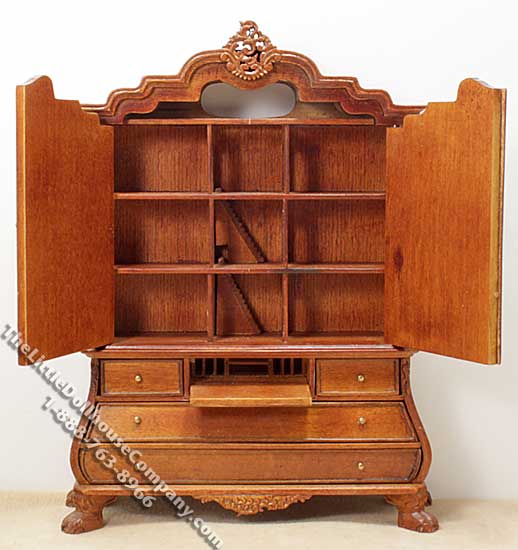 (image for) Miniature Walnut Vanderveer Baby House for Dollhouses