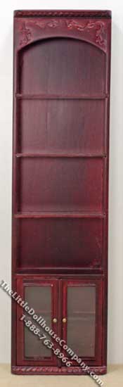 (image for) Miniature Mahogany Tall Shelf Unit for Dollhouses