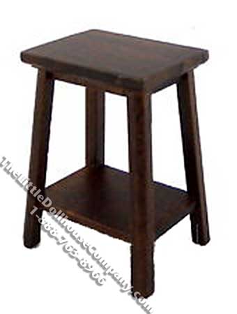 (image for) Miniature Short Walnut Finish Fern Stand for Dollhouses