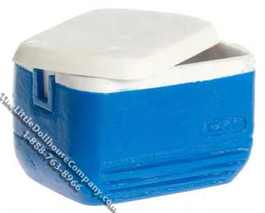 (image for) Miniature Blue & White Cooler for Dollhouses