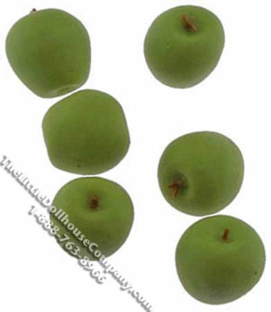 (image for) Miniature 6 Pack of Green Apples for Dollhouses