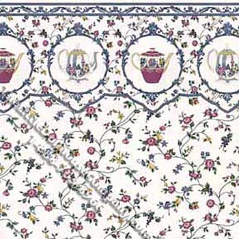 (image for) English Tea & Vine Pattern Miniature Wallpaper for Dollhouses