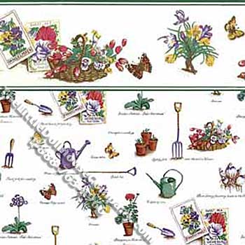 (image for) Potting Shed Tools Pattern Miniature Wallpaper for Dollhouses