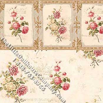 (image for) Love Notes Floral Pattern Miniature Wallpaper for Dollhouses