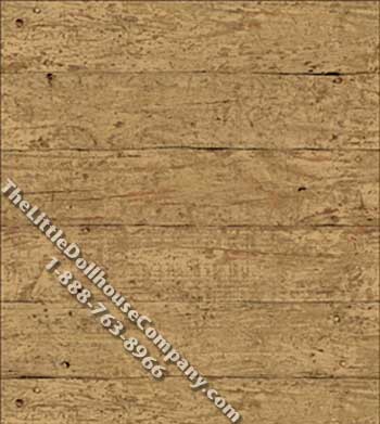 (image for) Beige Weathered Wood Pattern Miniature Wallpaper for Dollhouses