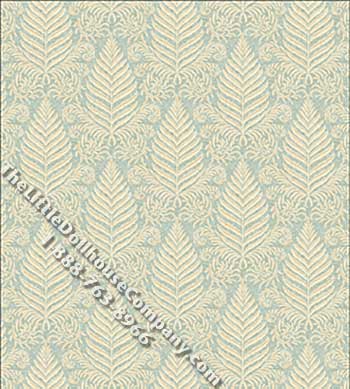 (image for) Fern Damask Pattern Miniature Wallpaper for Dollhouses