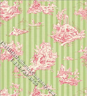 (image for) Cottage Toile Pattern Miniature Wallpaper for Dollhouses