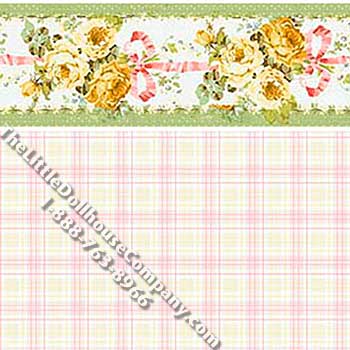 (image for) Penelope Plaid Pattern Miniature Wallpaper for Dollhouses