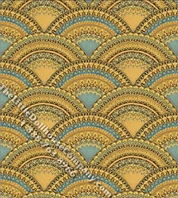 (image for) Jewelled Seashell Pattern Miniature Wallpaper for Dollhouses
