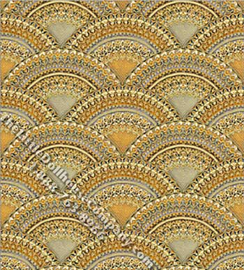 (image for) Jewelled Seashell Pattern Miniature Wallpaper for Dollhouses