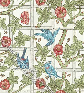 (image for) Victorian Trellis Pattern Miniature Wallpaper for Dollhouses