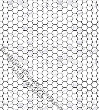 (image for) White Hexagon Tile Pattern Miniature Wallpaper for Dollhouses