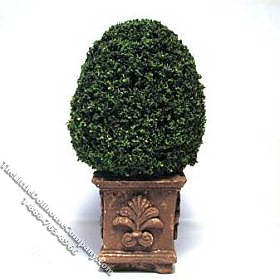 (image for) Miniature 4inch Topiary in a Square Base for Dollhouses