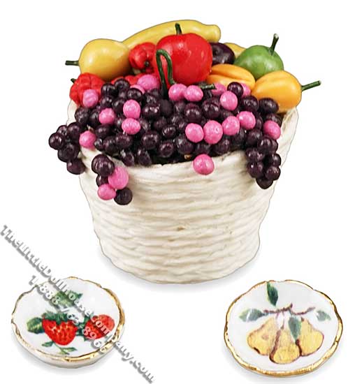 (image for) Miniature Fruit Basket Set for Dollhouses