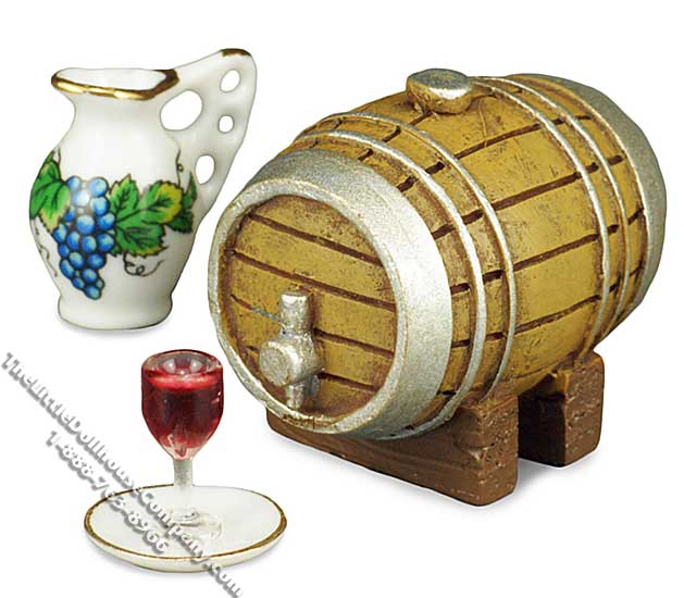 (image for) Miniature Wine Tasting Set for Dollhouses