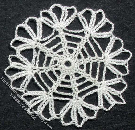 (image for) Miniature Handmade Lace Snowflake Shaped Doily for Dollhouses