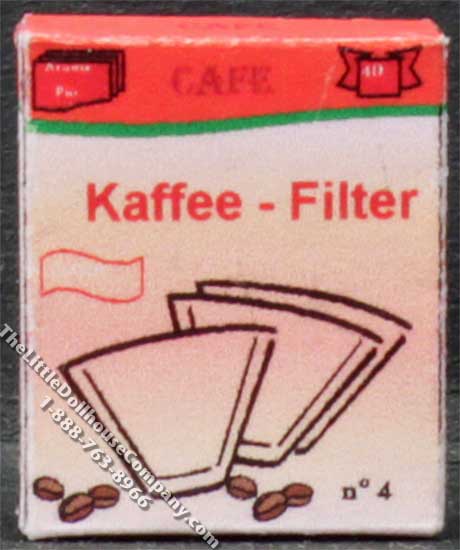 (image for) Miniature Box of Coffee Filters for Dollhouses