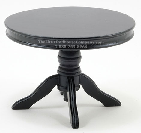 (image for) Miniature Black Round Pedestal Table For Dollhouses